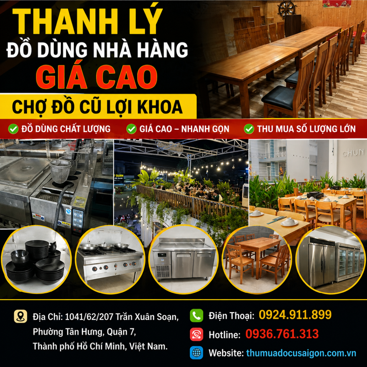 Thanh lý đồ dùng nhà hàng