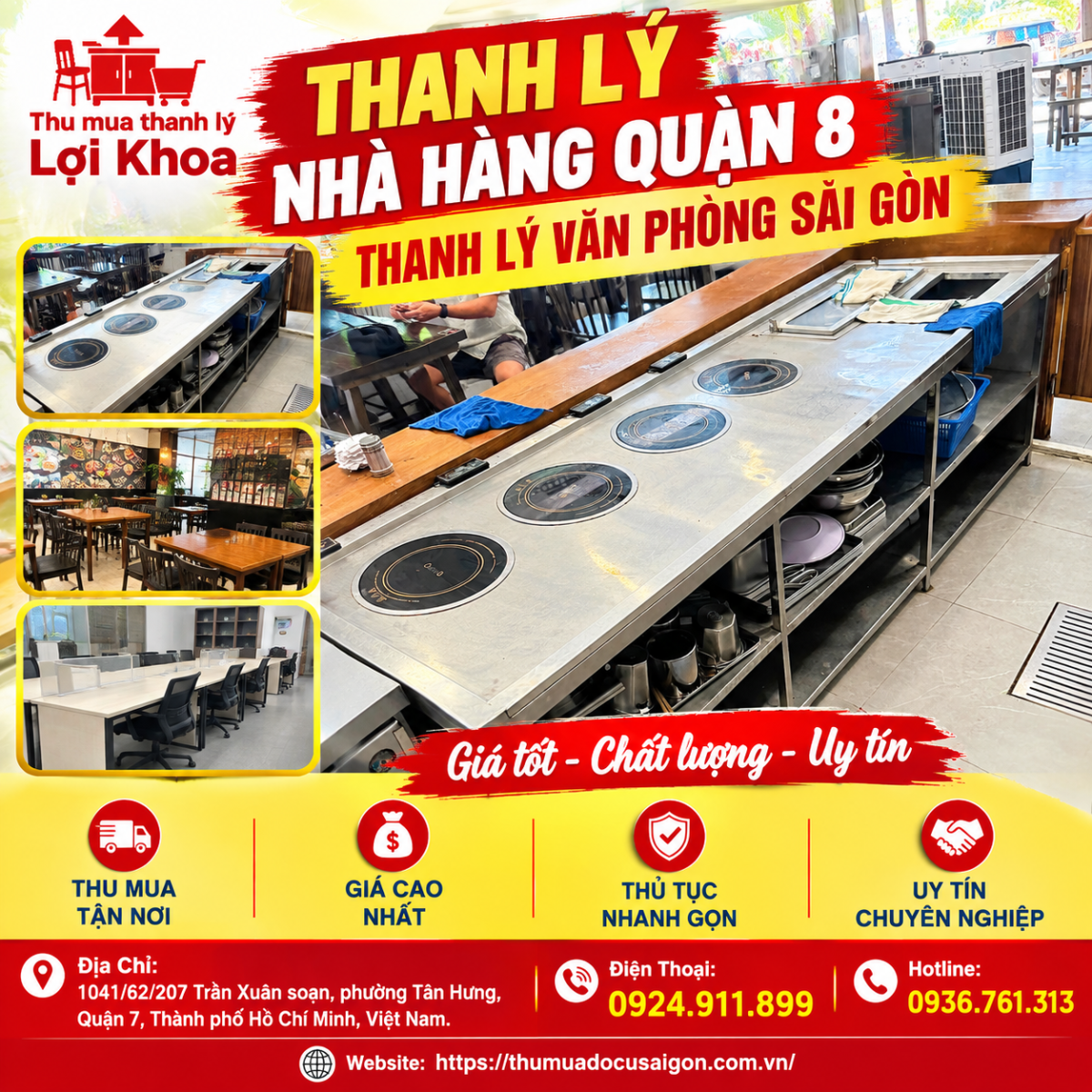Thanh lý nhà hàng quận 8