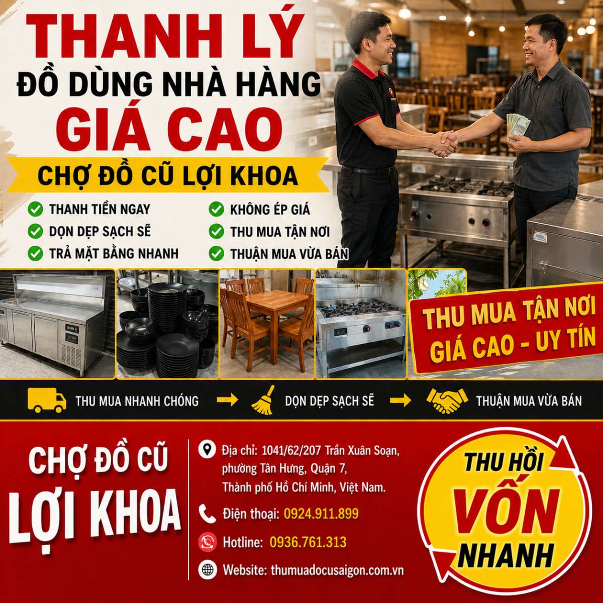 Thanh lý đồ dùng nhà hàng