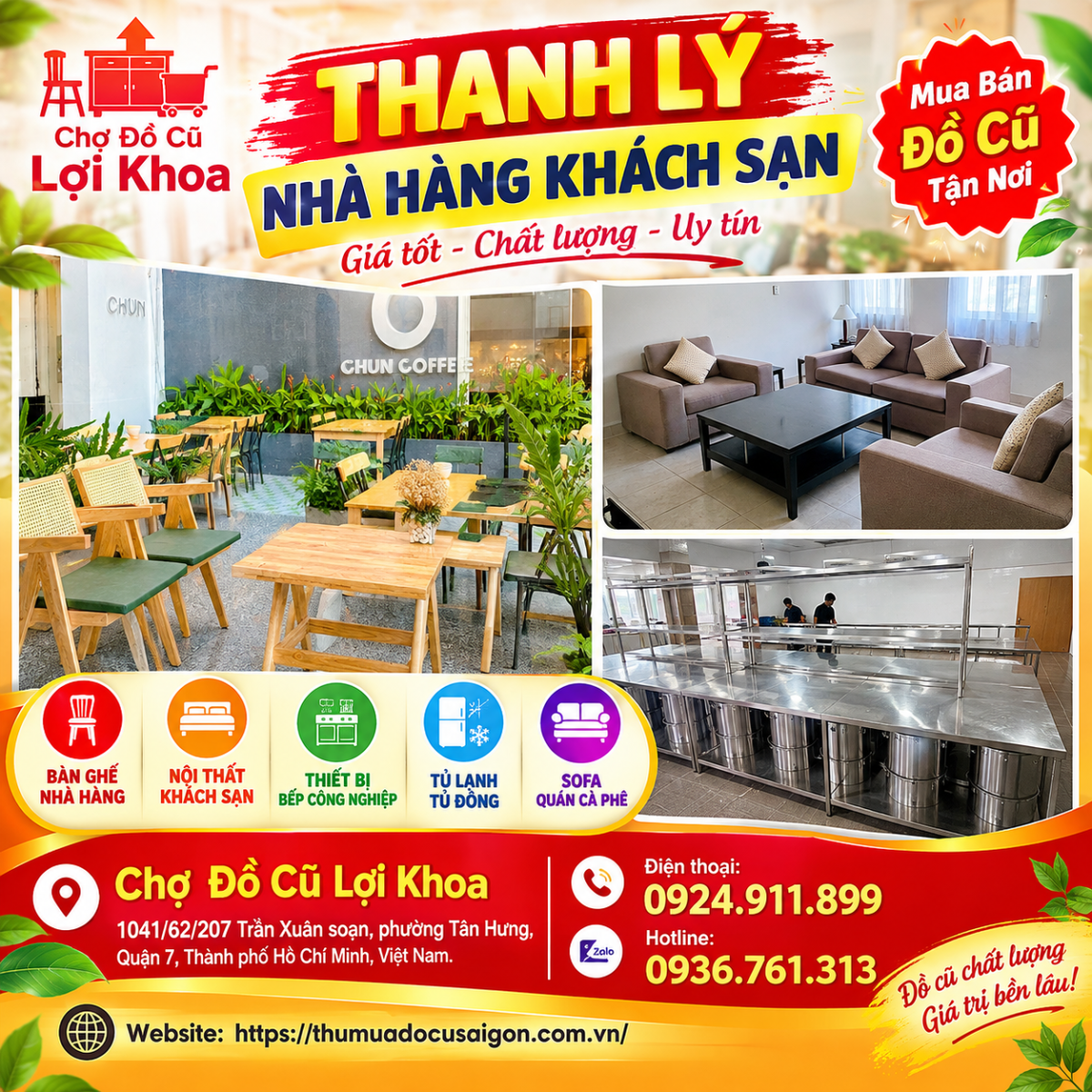 Thanh lý nhà hàng khách sạn