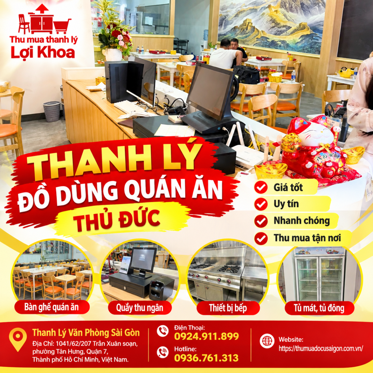 Thanh Lý đồ dùng quán ăn Thủ Đức