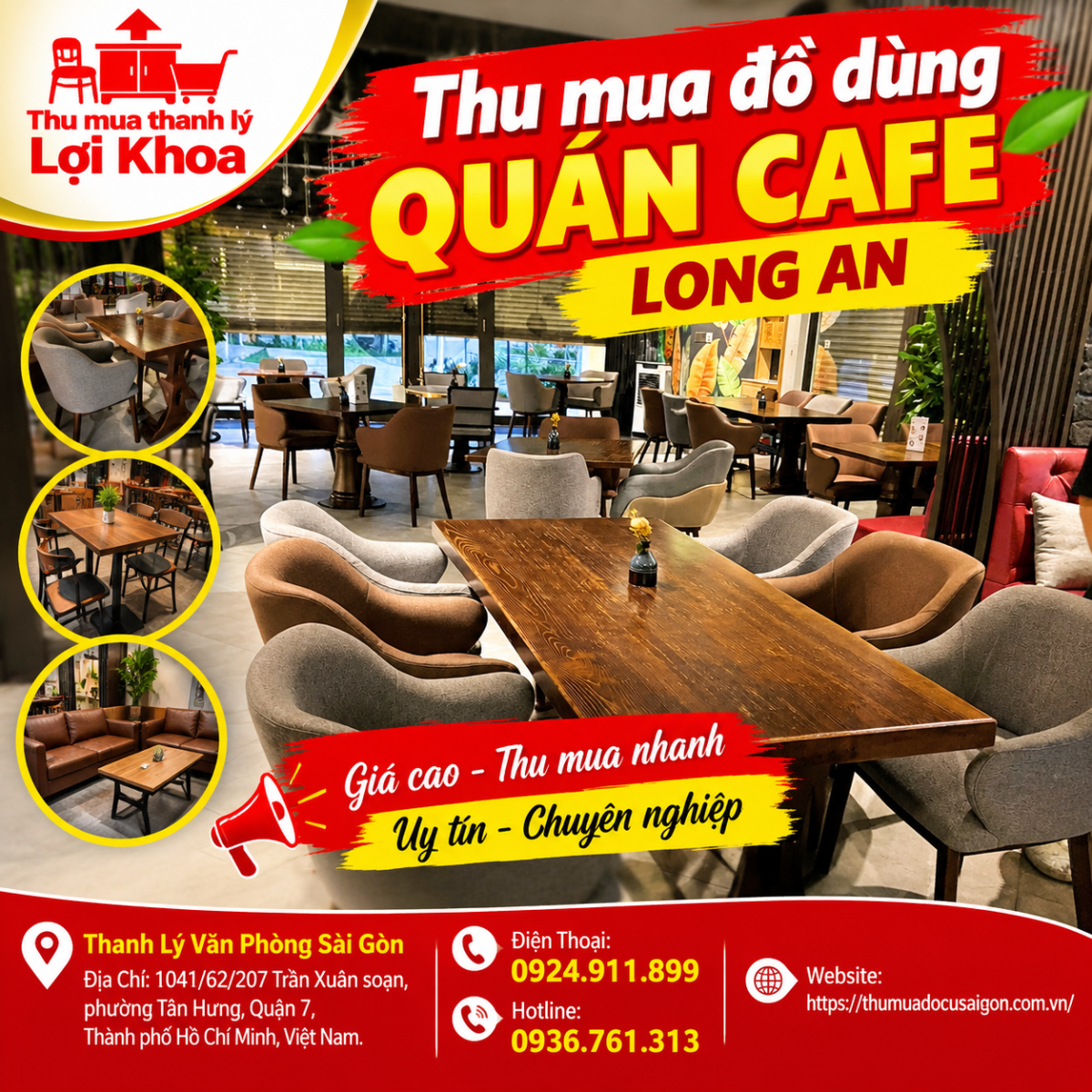 Thu mua đồ dùng quán cafe Long An