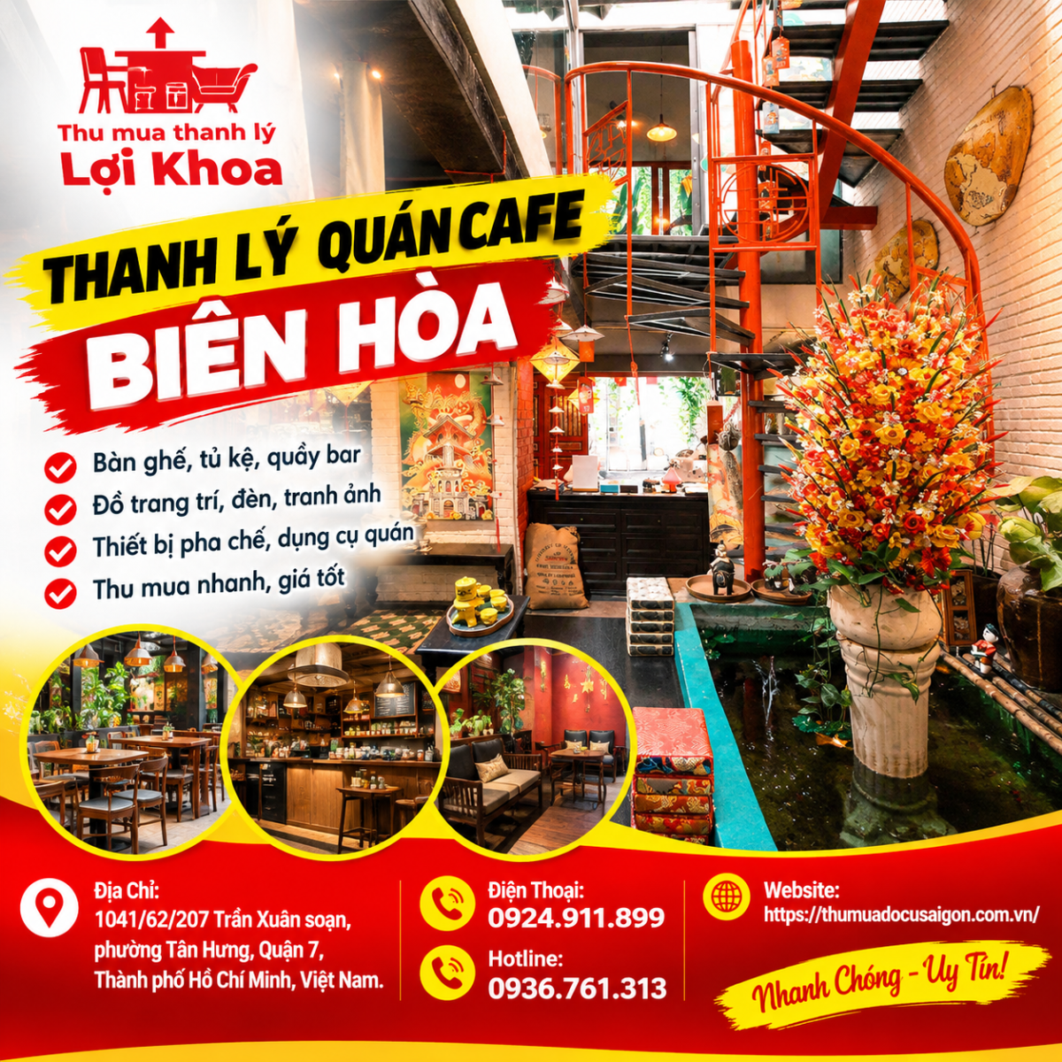 Thanh lý quán cafe Biên Hòa