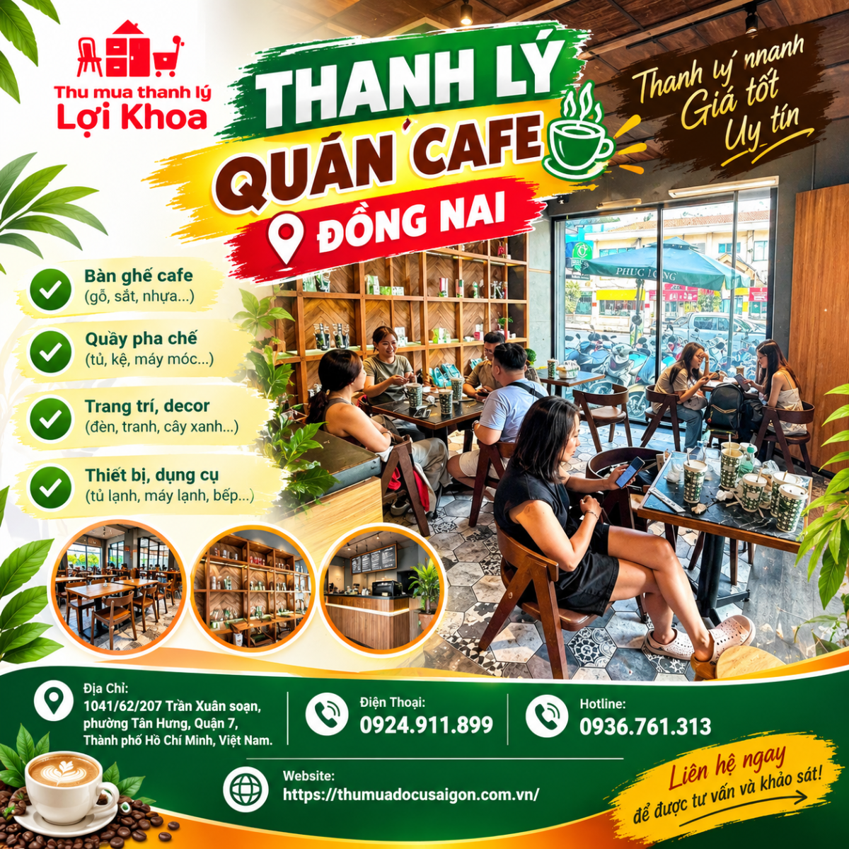 Thanh lý quán cafe Đồng Nai