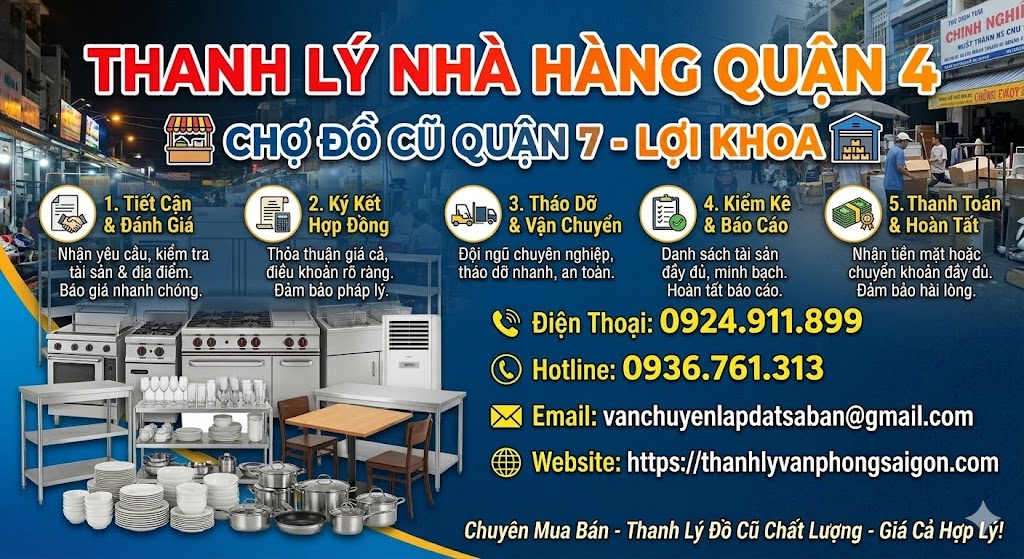 thanh lý nhà hàng quận 4