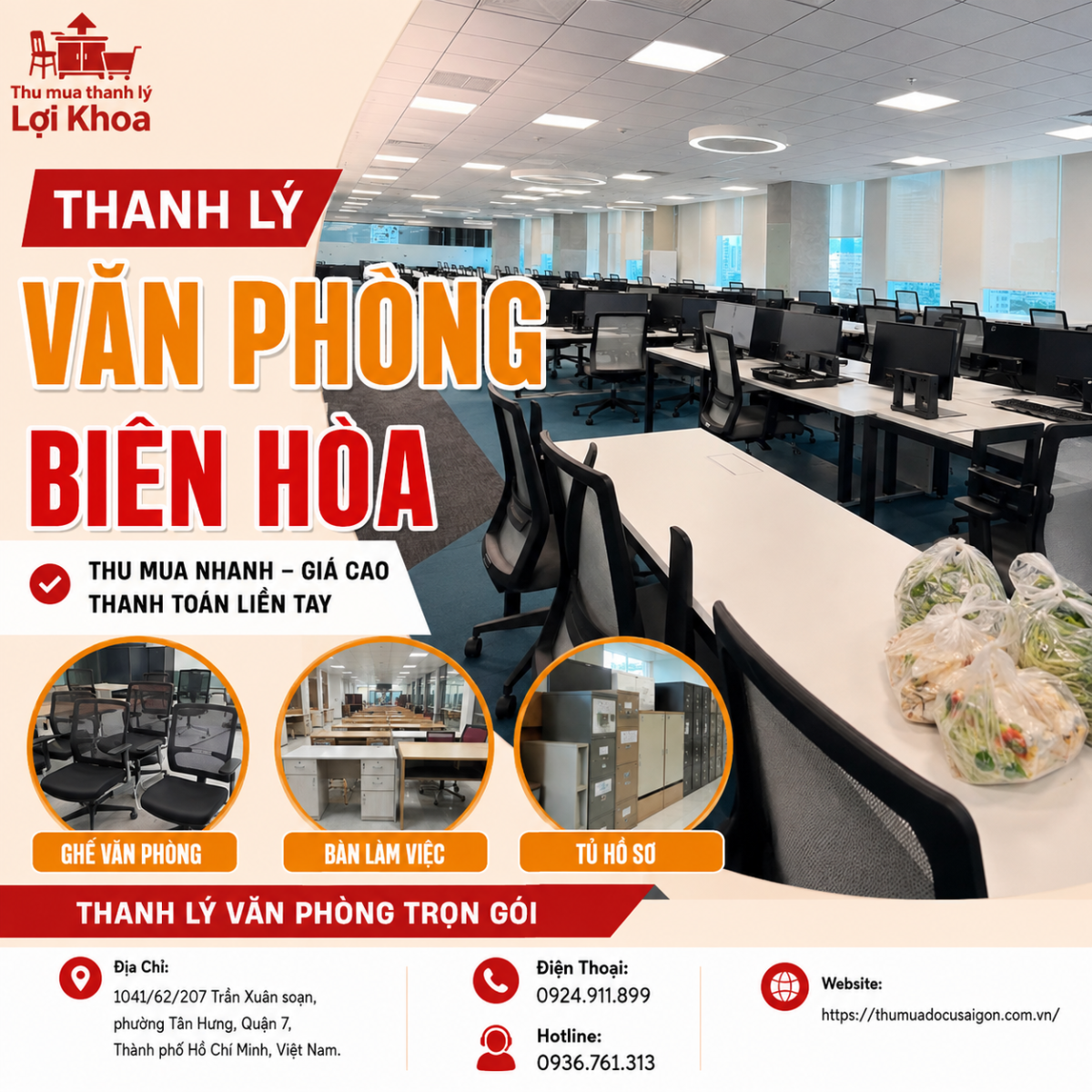 Dịch vụ thanh lý văn phòng Biên Hòa giá cao trọn gói Thanh Lý Văn Phòng Sài Gòn