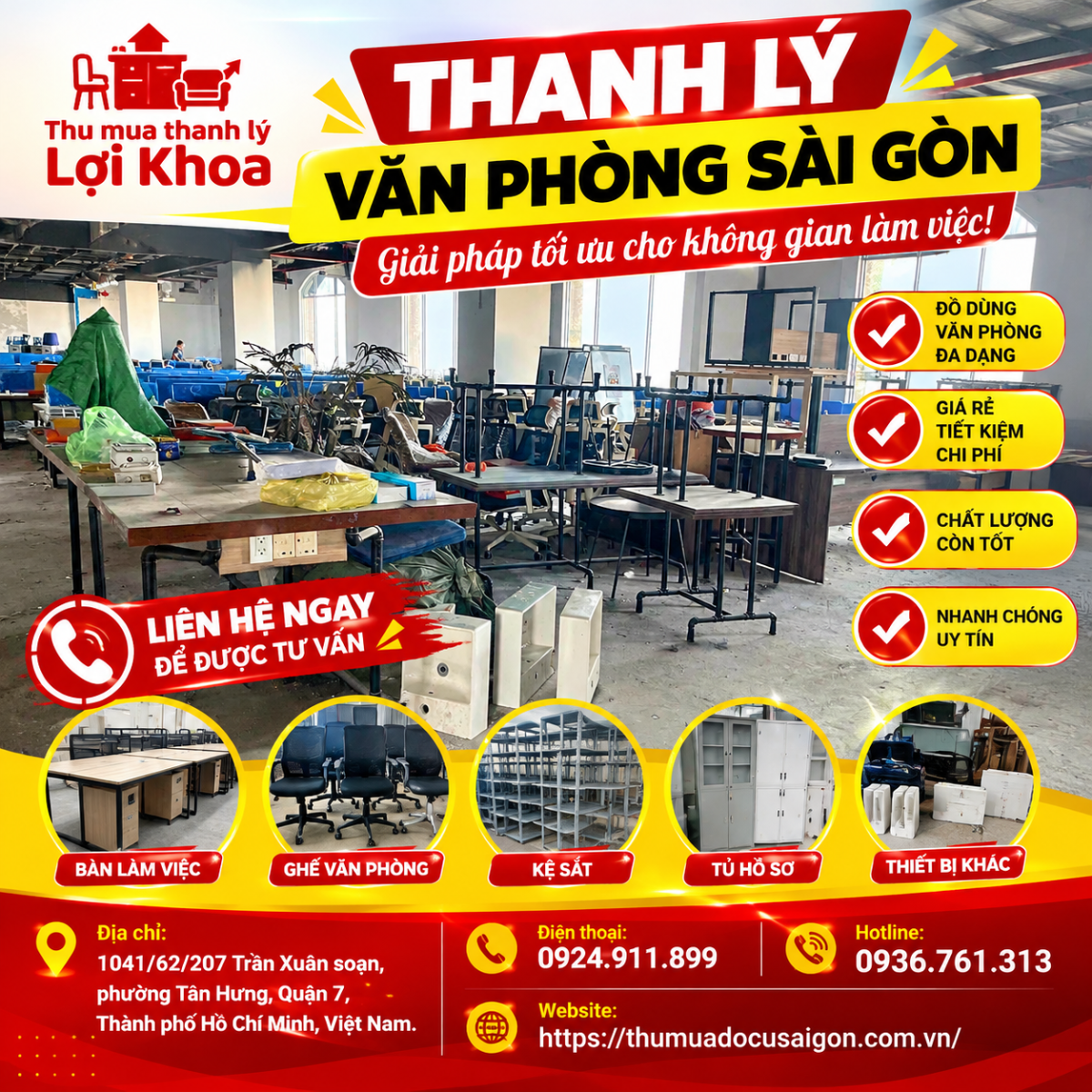 Thanh lý đồ dùng văn phòng