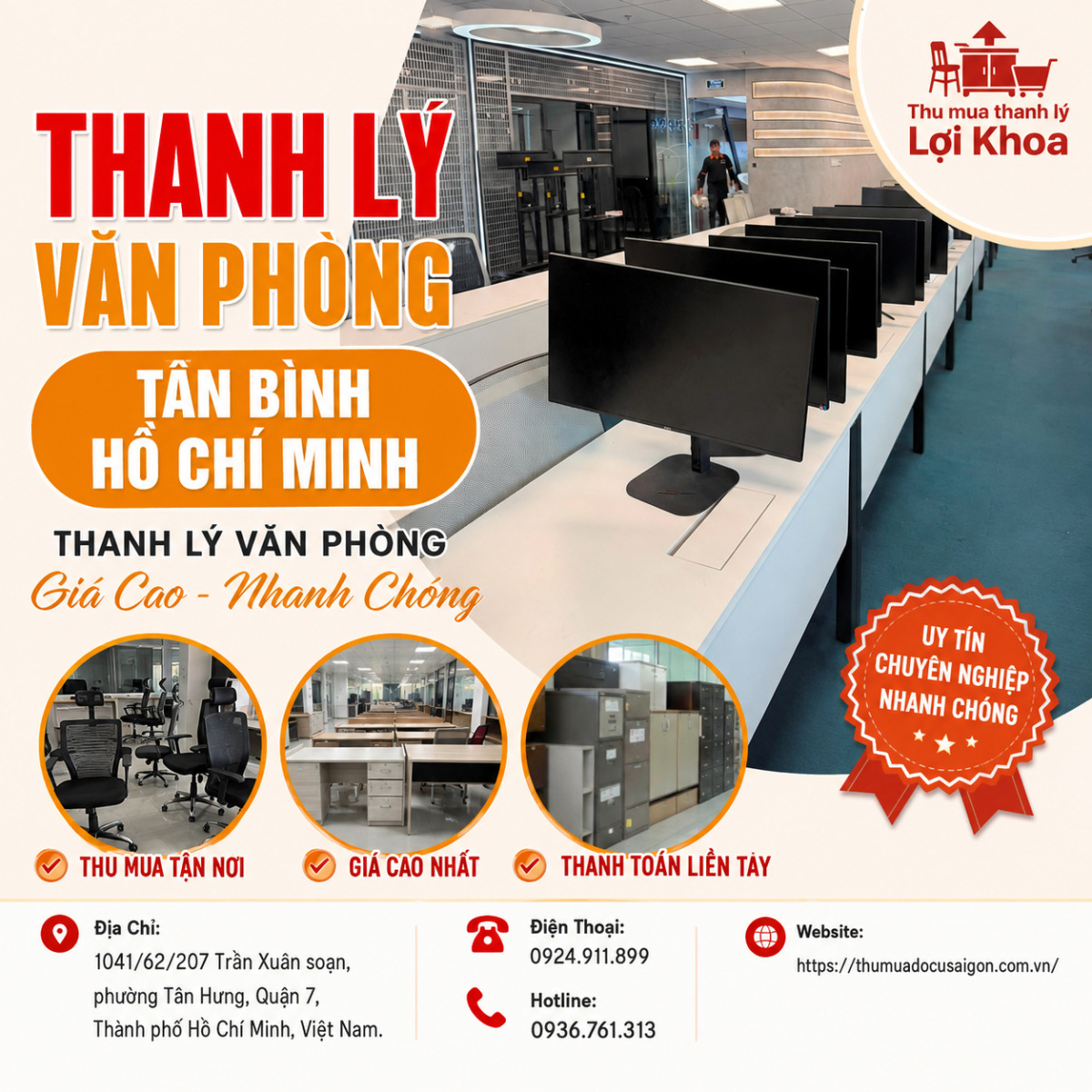 Thanh lý văn phòng Tân Bình