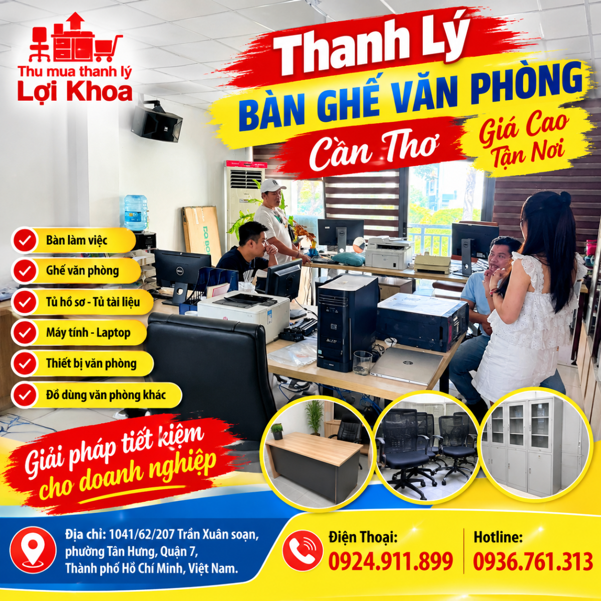 Thanh lý ghế văn phòng Cần Thơ